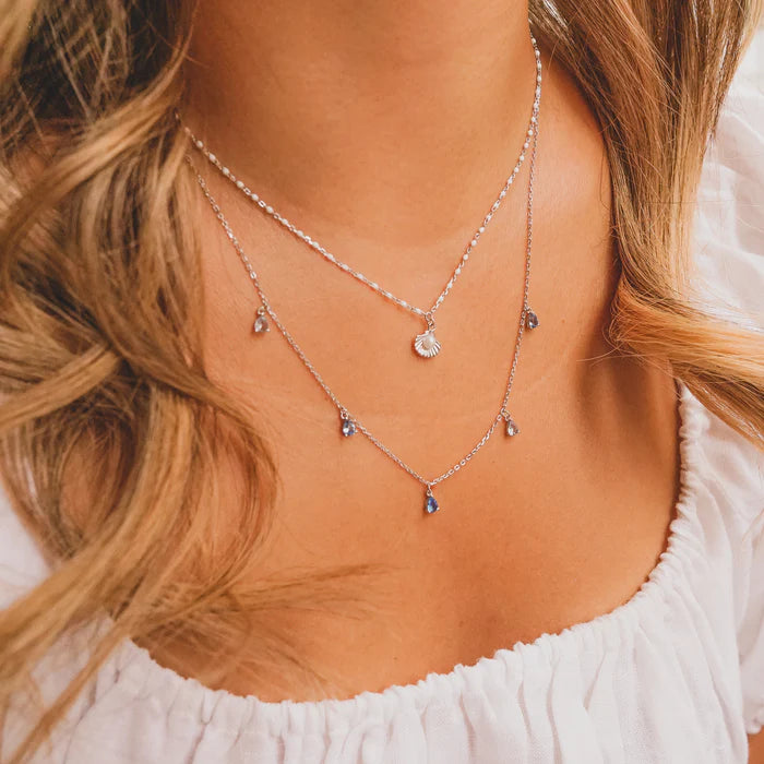 White Enamel Mermaid Pearl Necklace Silver | Bookazine HK