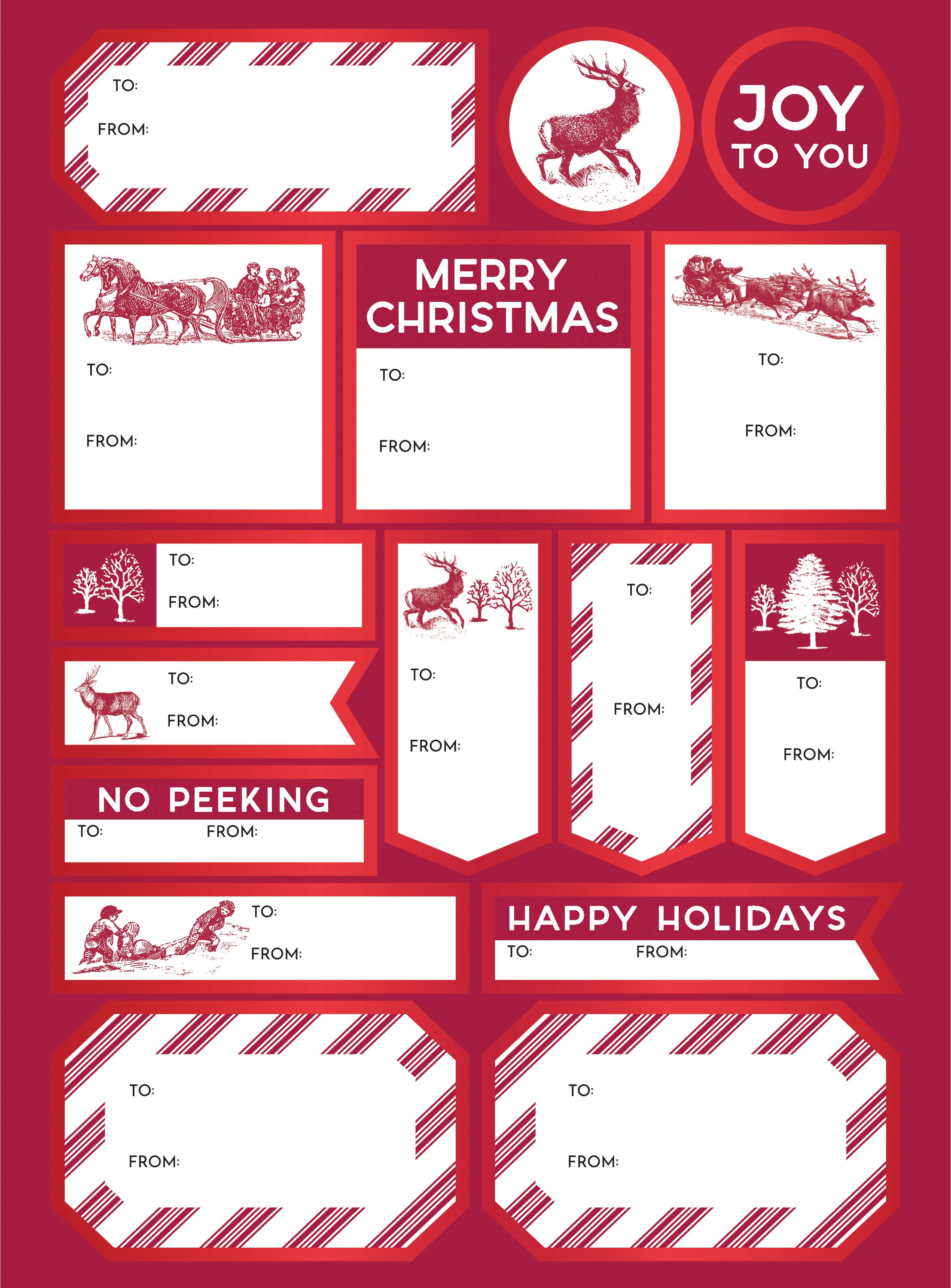 Winter Toile Gift Labels Pack of 10 | Bookazine HK