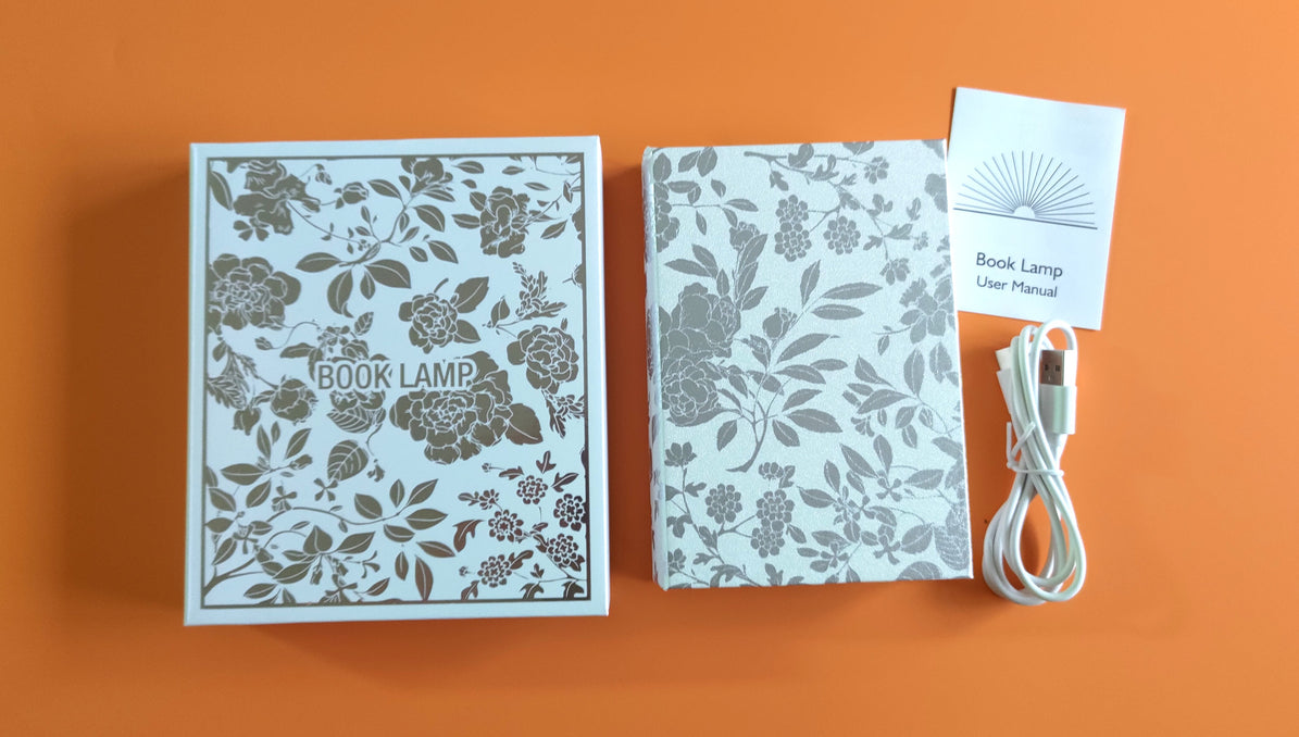 Silver Print Flower Book Lamp