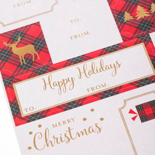 Plaid Icons Holiday Gift Labels Pack of 13 | Bookazine HK