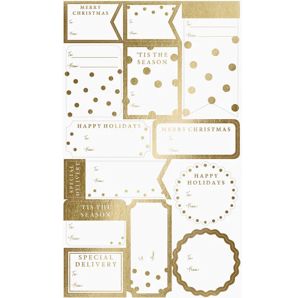 Modern Gold Holiday Gift Labels Pack of 13 | Bookazine HK