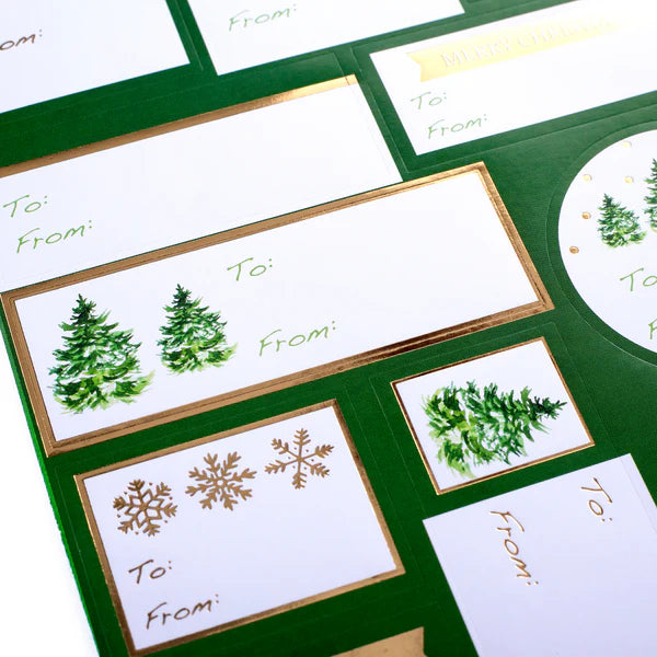 Green Trees Holiday Gift Labels Pack of 13 | Bookazine HK