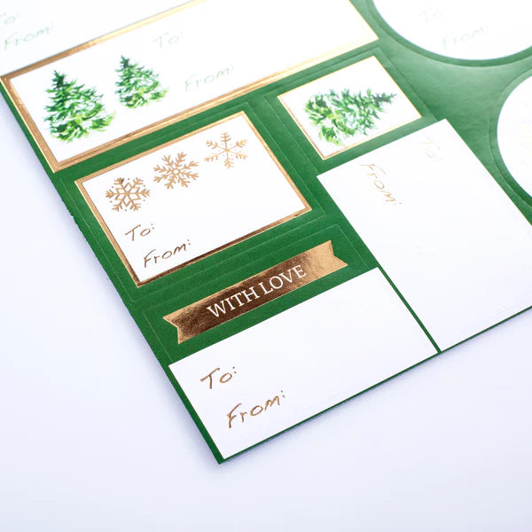 Green Trees Holiday Gift Labels Pack of 13 | Bookazine HK