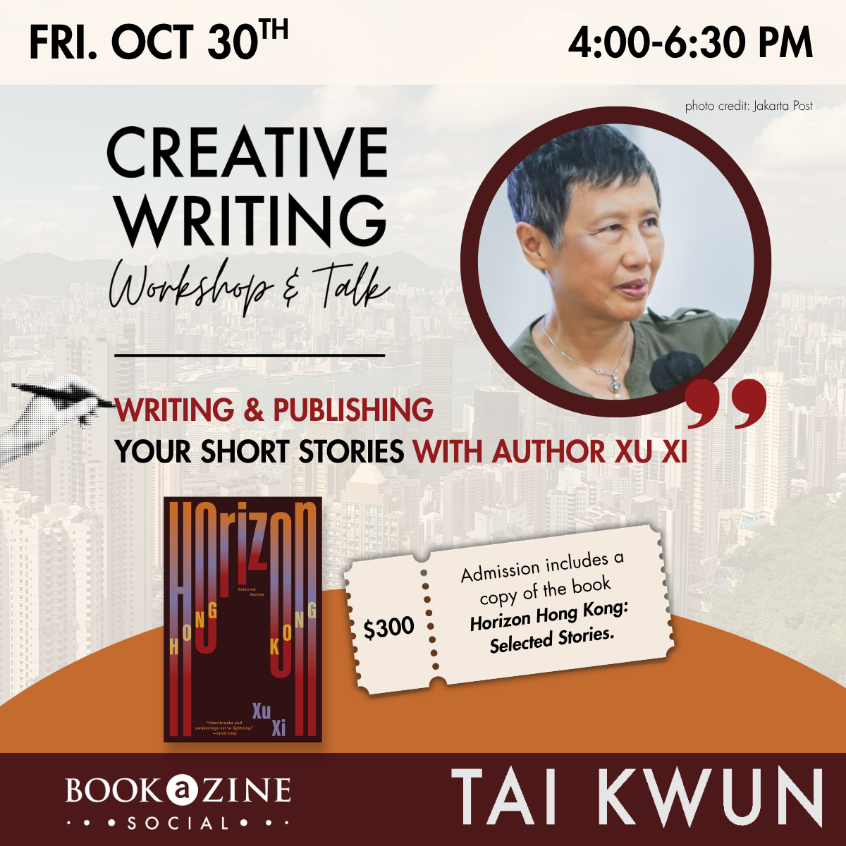 “Write &amp; Publish Your Short Story”: A Generative Writing Workshop &amp; Talk with Author Xu Xi