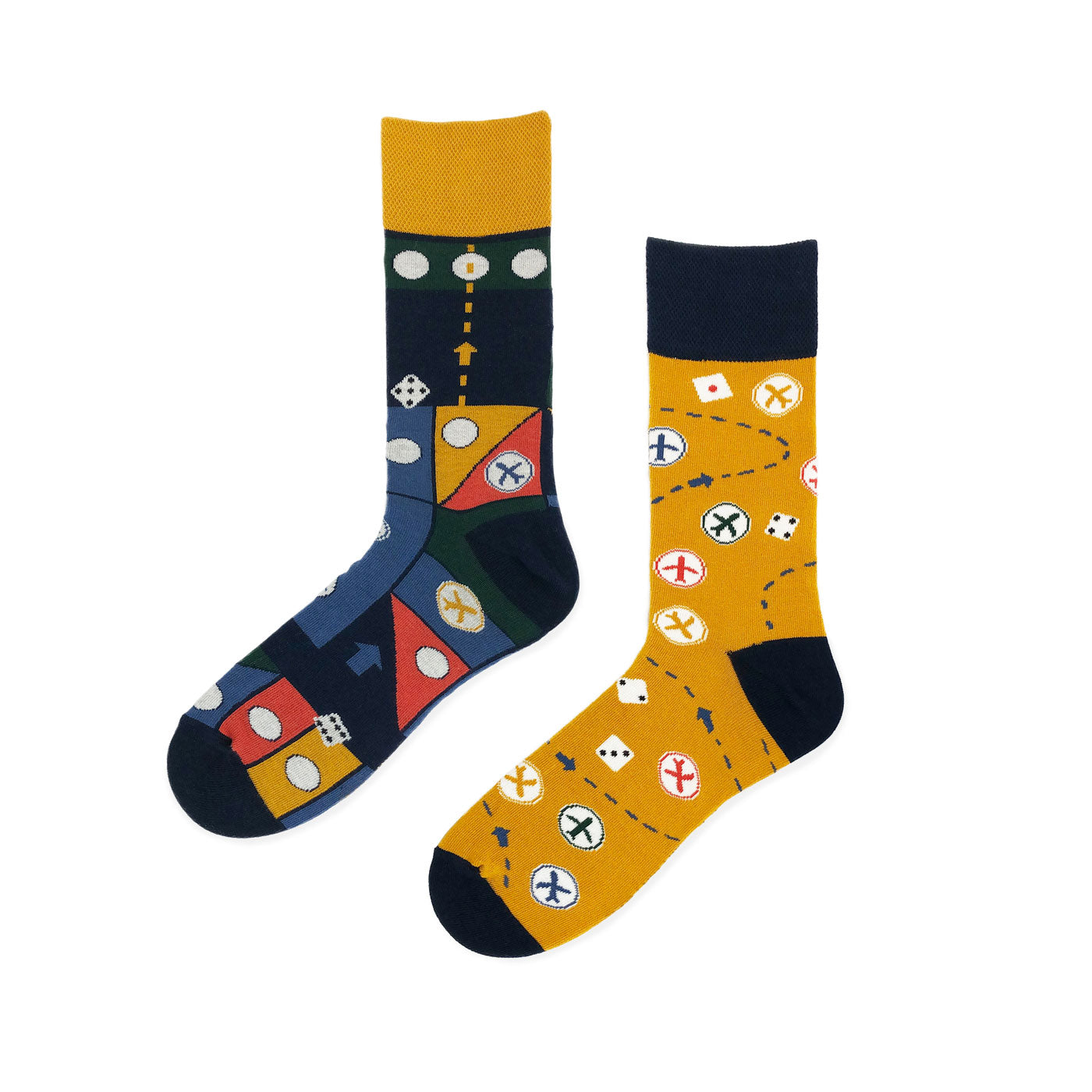 Airplane Chess Mismatched Adult Crew Sock | Bookazine HK