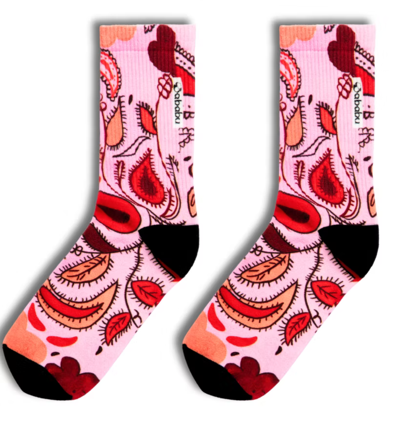 Pink And Red Floral Socks | Bookazine HK