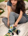 Yellow And Blue Floral Socks | Bookazine HK