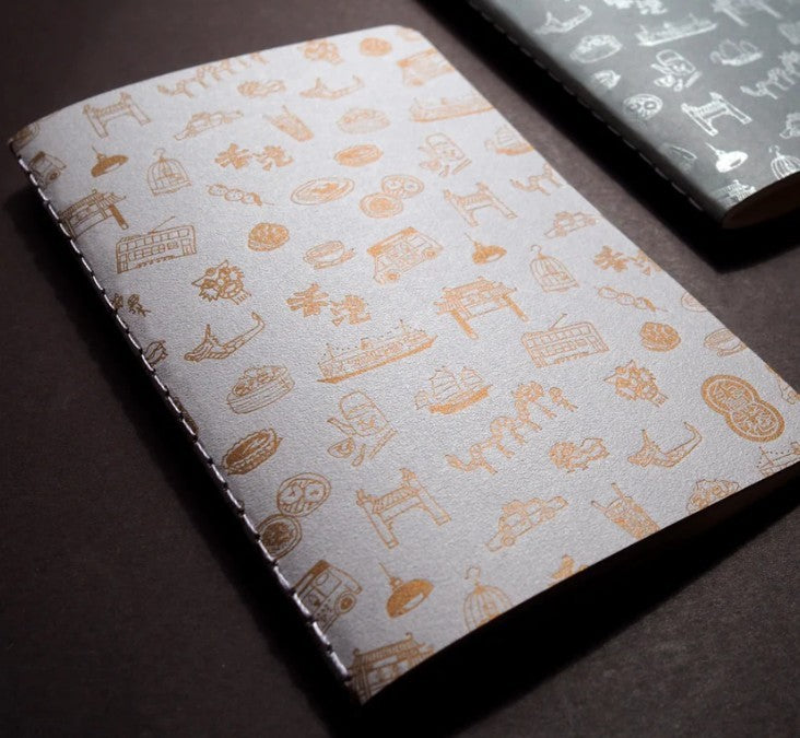 Letterpress Hong Kong Pocket Notebook - Gold | Bookazine HK