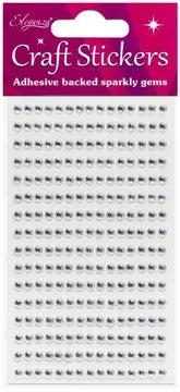 Clear/Silver Gems Craft Sticker 4mm x 240pcs | Bookazine HK