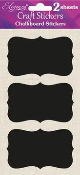 Craft Chalkboard Stickers Ornate Rectangle 6Pcs Black | Bookazine HK