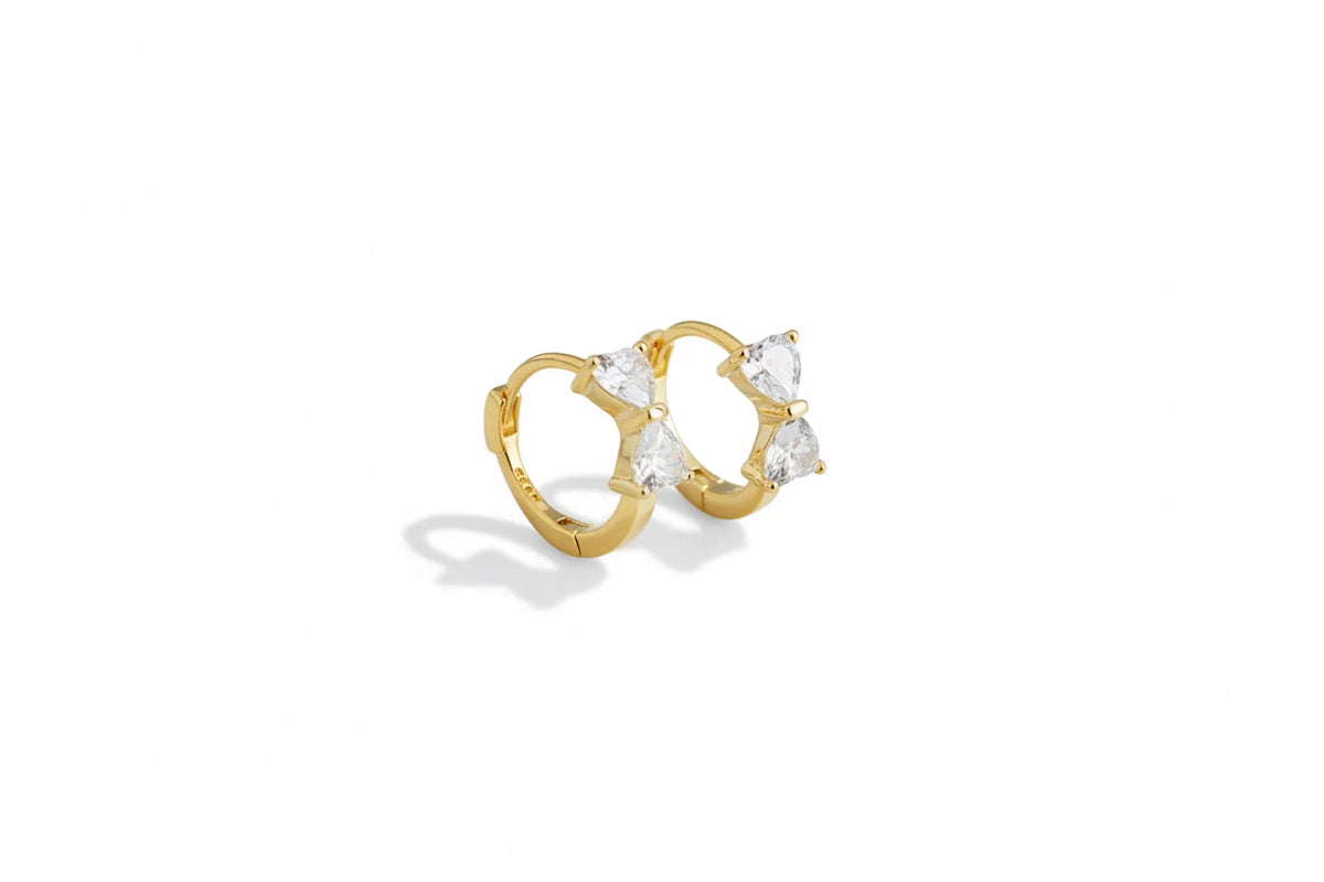 Bow-Kissed Huggie Earrings - Gold