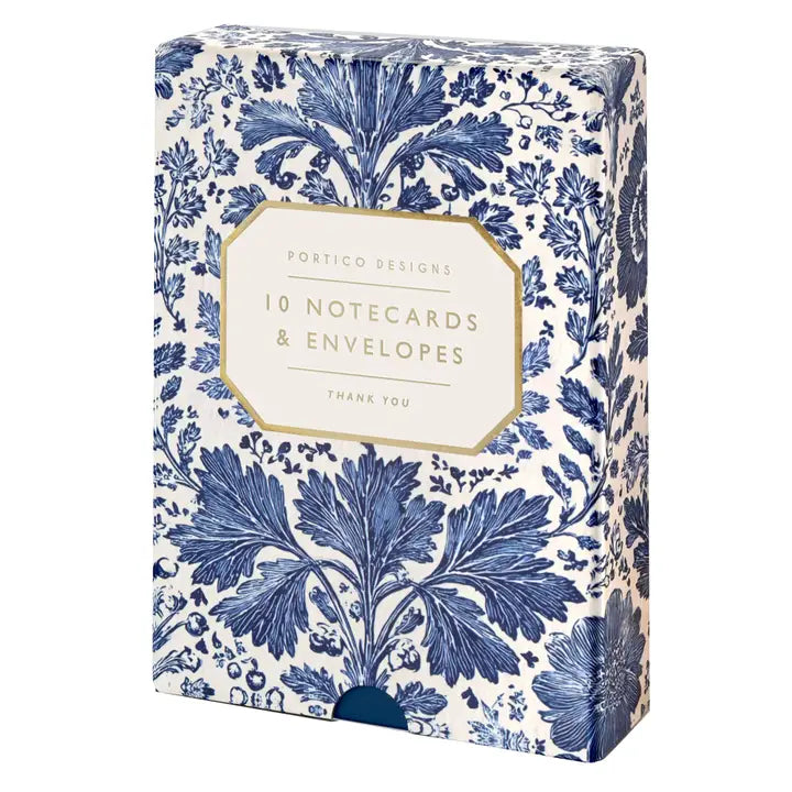 Blue Floral Thank You Boxed Notecards