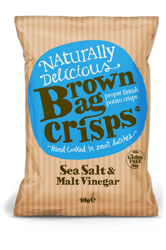 Brown Bag Sea Salt &amp; Malt Vinegar Crisps 40G