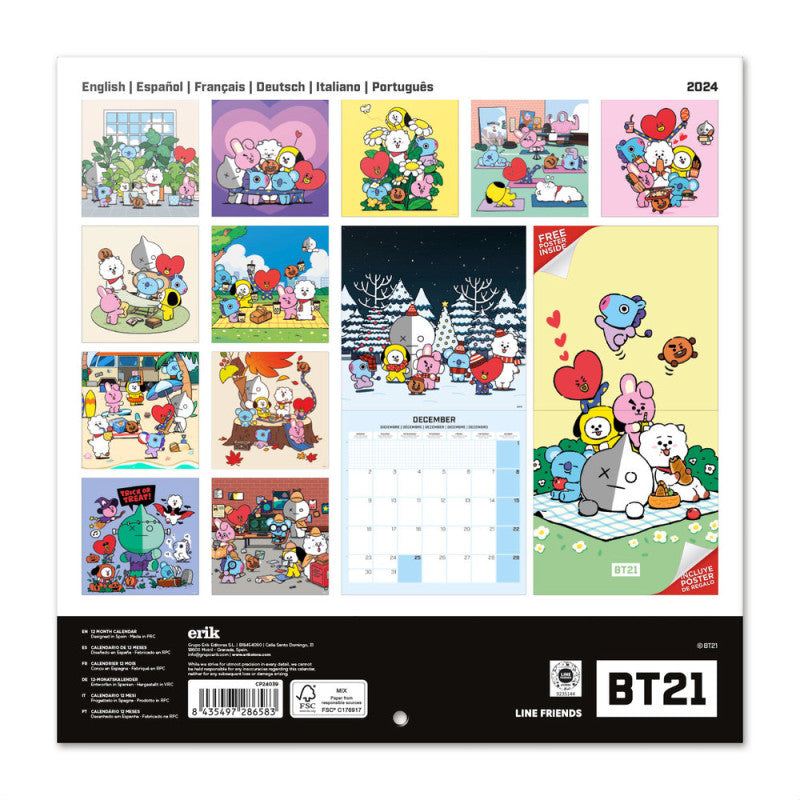 Bt21 2025 Wall Calendar Bookazine HK