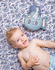 Hand Stitched Lovey Rattle - Elephant