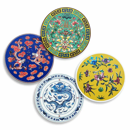 Chinese Porcelain Coasters Set Hk | Bookazine HK