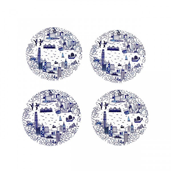 Hong Kong Willow Coaster Blue | Bookazine HK