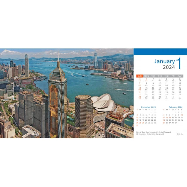Hong Kong From High Desk 2024 Calendar
