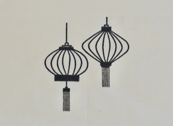Tea Towel With Grey Lanterns | Bookazine HK