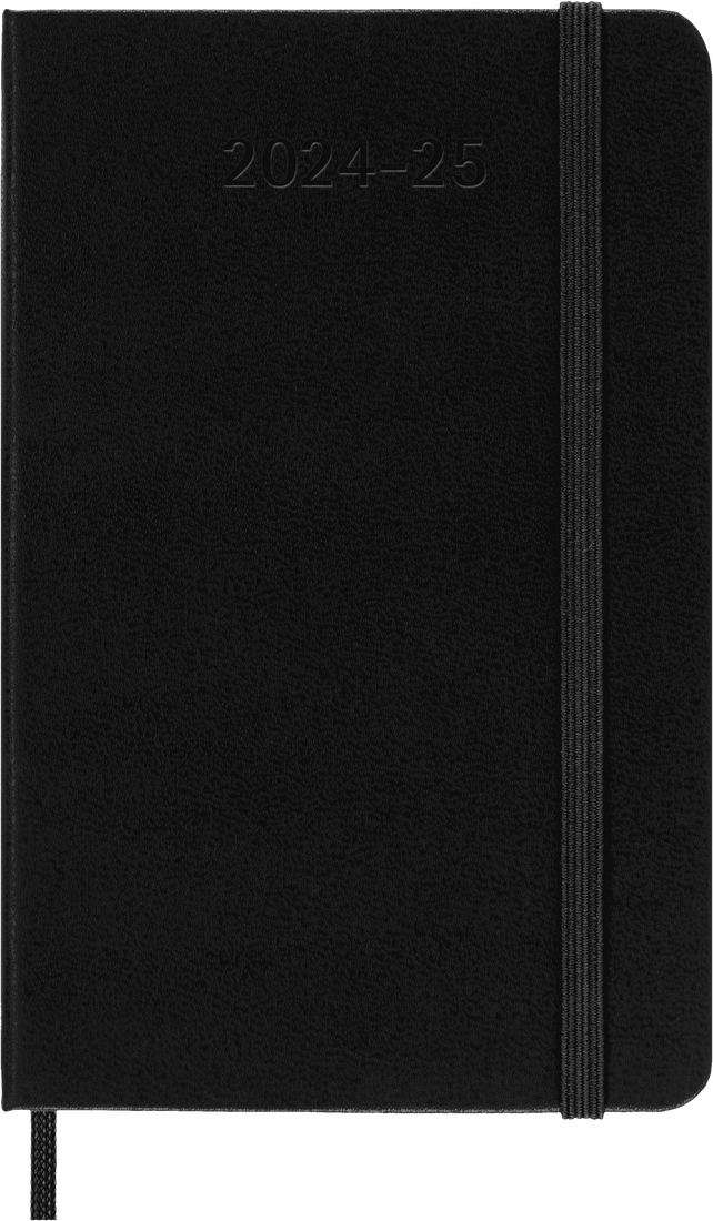 18M Weekly Notebook Pocket Black Hardcover | Bookazine HK