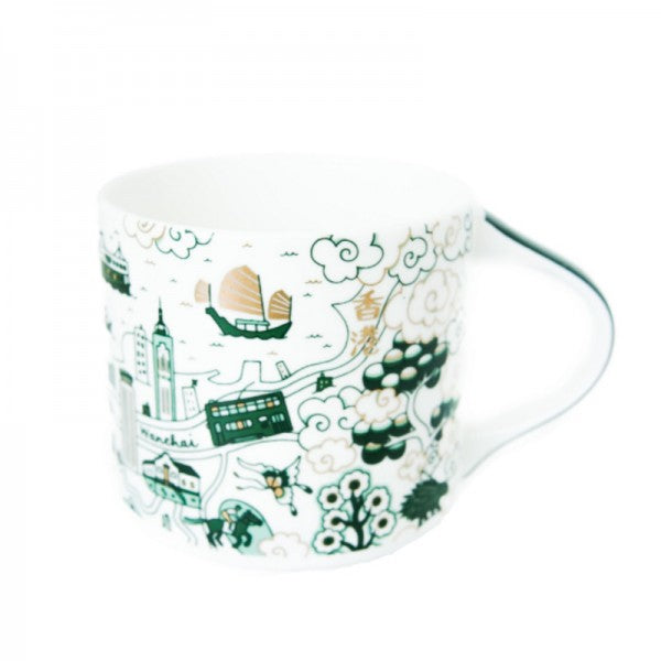 Green & Gold Toile Festive Mug | Bookazine HK