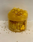 Golden Cubes Clear Iridescent Slime