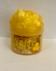 Golden Cubes Clear Iridescent Slime