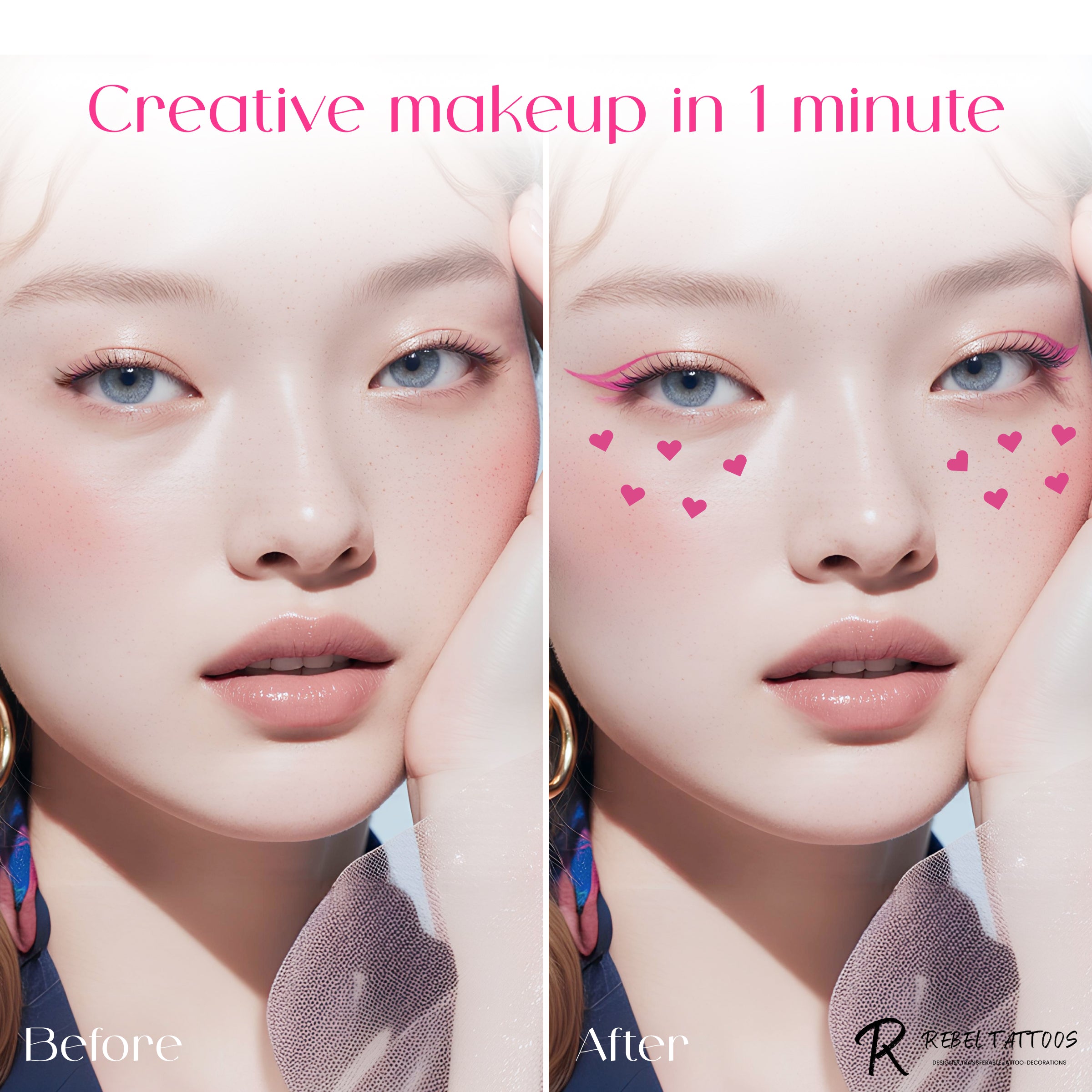 Pink Heart Eye Liner Stamp