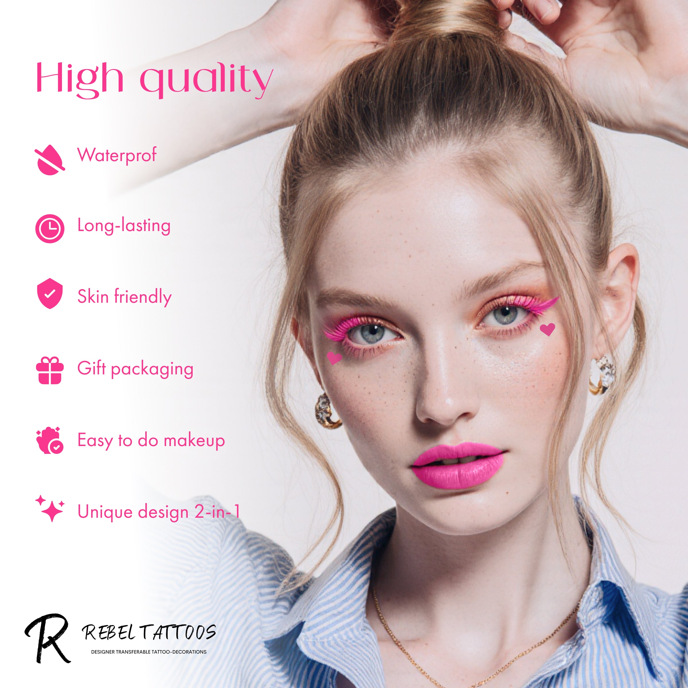 Pink Heart Eye Liner Stamp