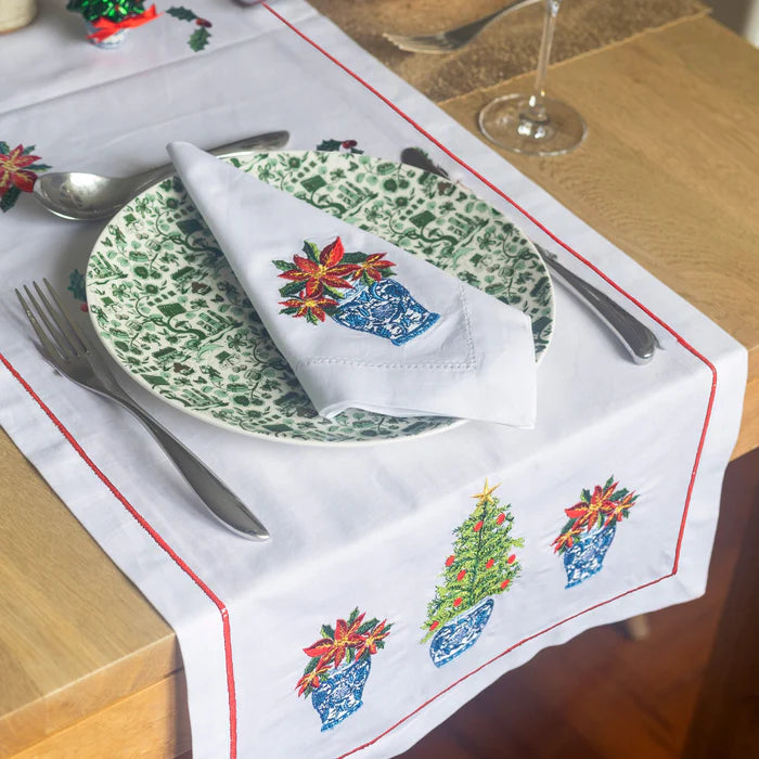Christmas Chinoiserie Table Runner & 4 Napkin Set | Bookazine HK