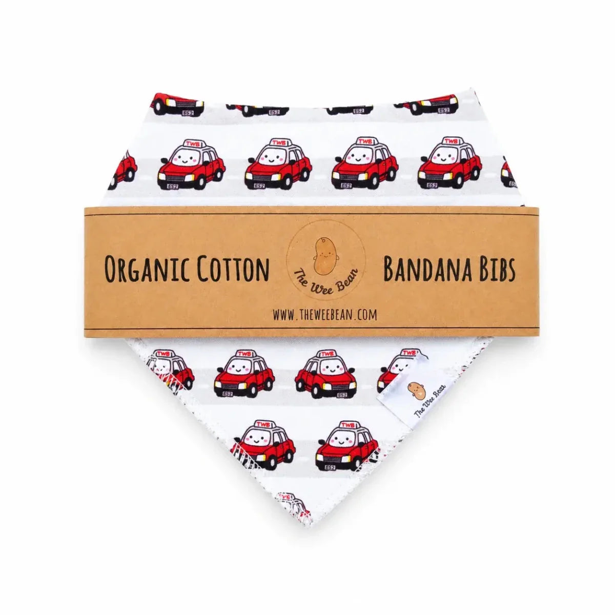Taxi &amp; Tram Organic Cotton Bandana Bibs 2Pc Set | Bookazine HK