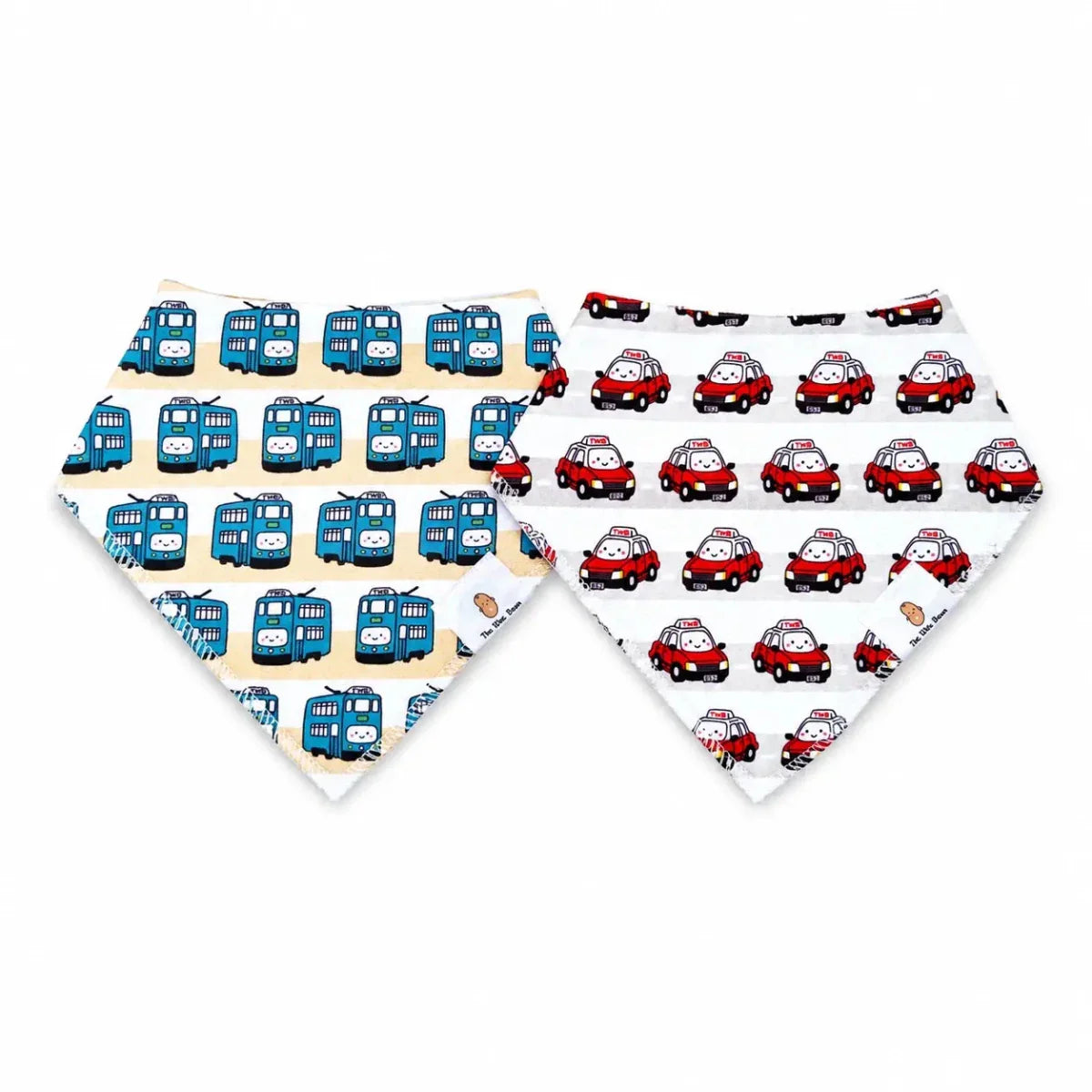 Taxi &amp; Tram Organic Cotton Bandana Bibs 2Pc Set | Bookazine HK