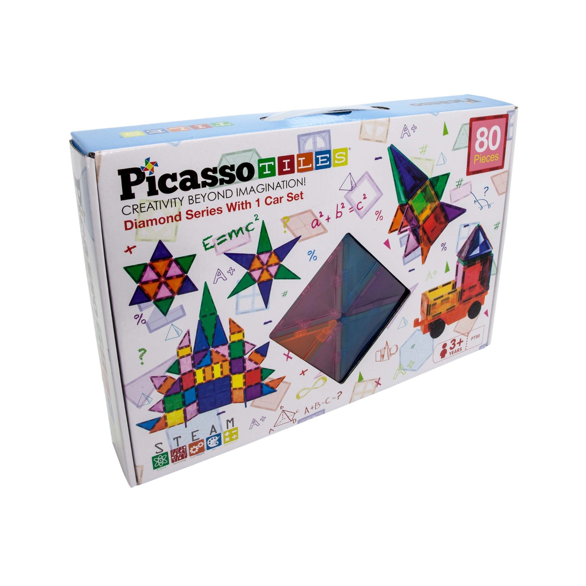 Magnetic Tiles In Blister With Car Base (80Pcs.) | Bookazine HK