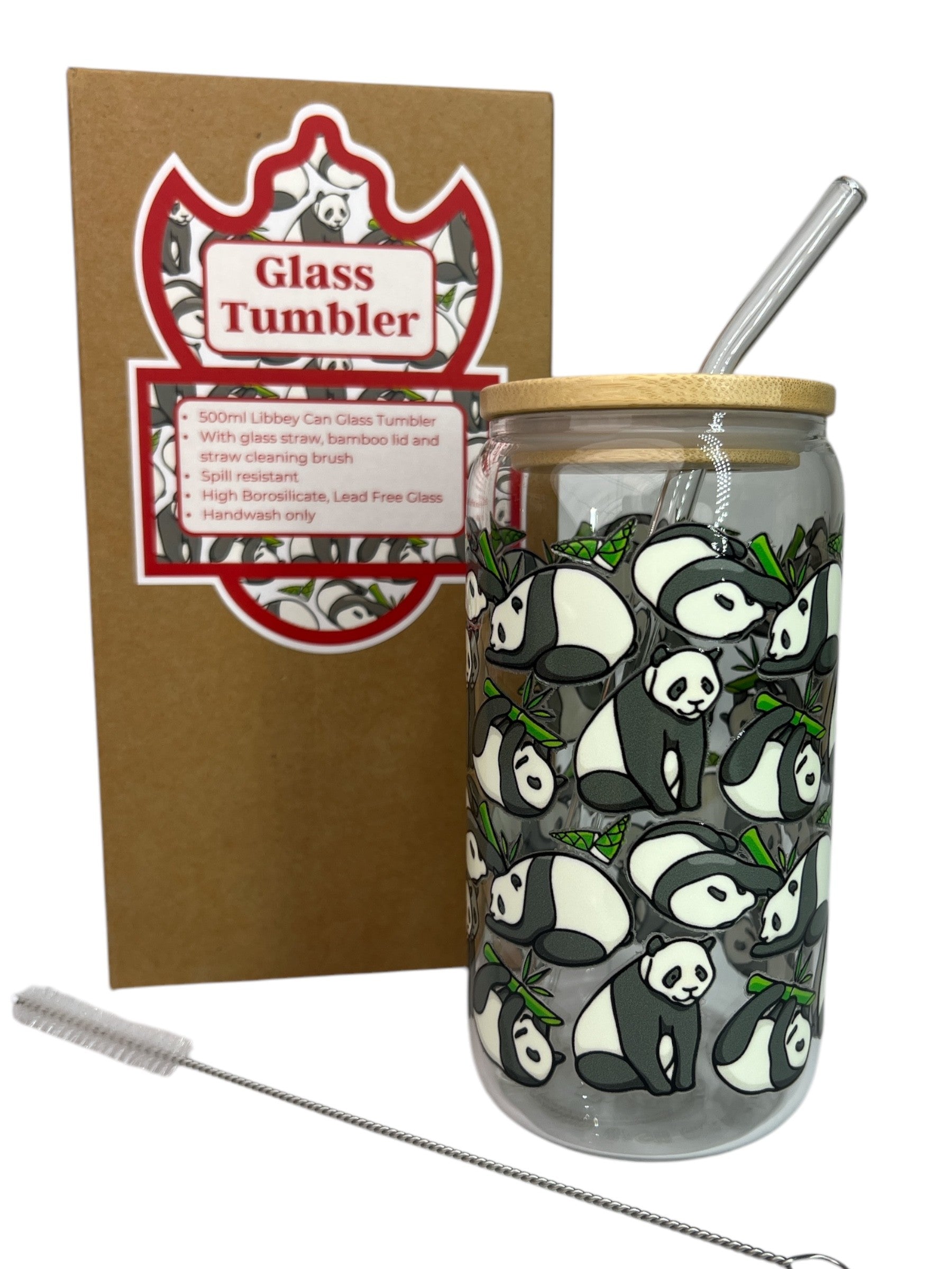 Pandas Glass Tumbler 450Ml | Bookazine HK