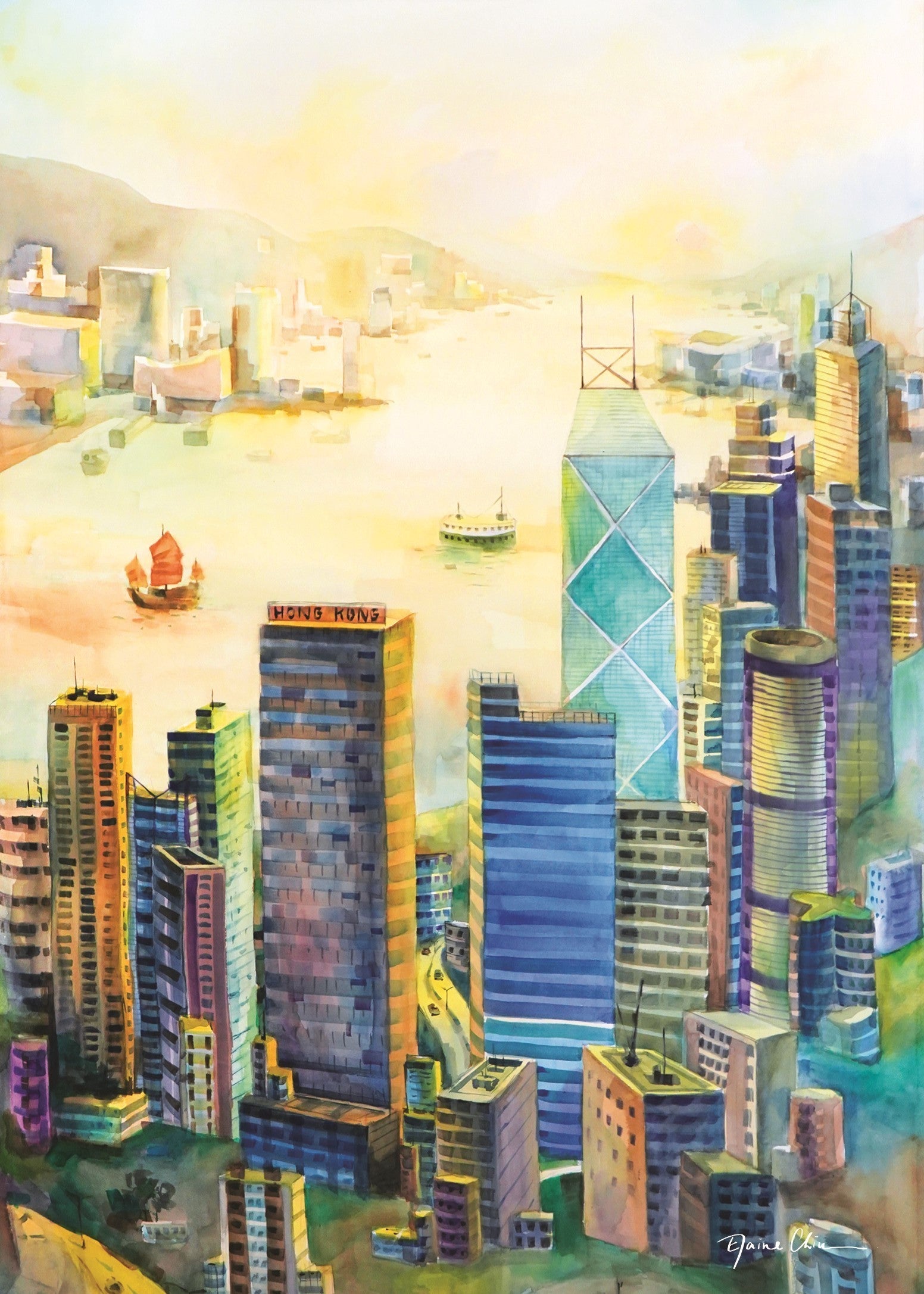 Sunset Harbour The Peak Postcard | Bookazine HK
