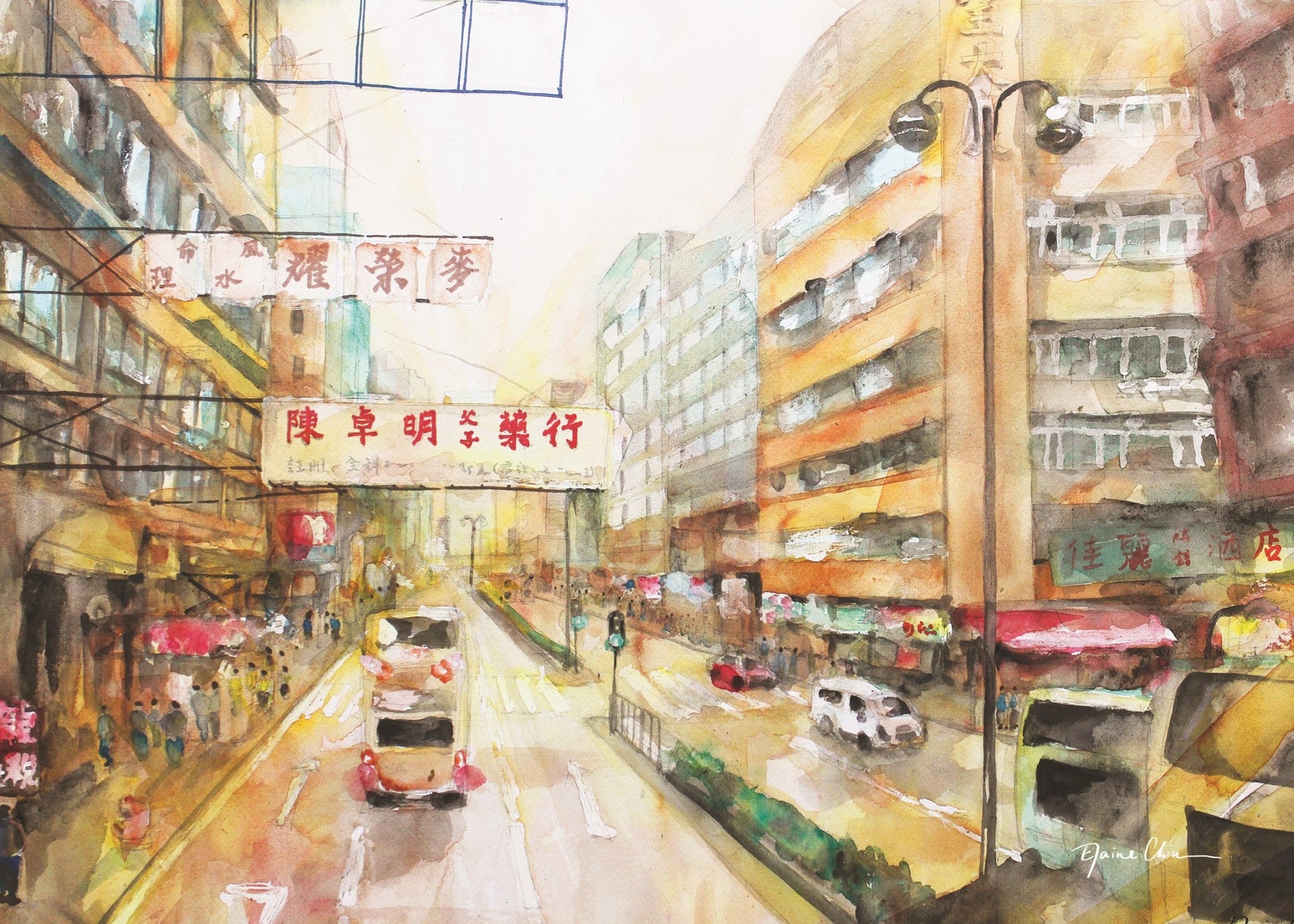 Sunset Lovers Yau Ma Tei Postcard  | Bookazine HK