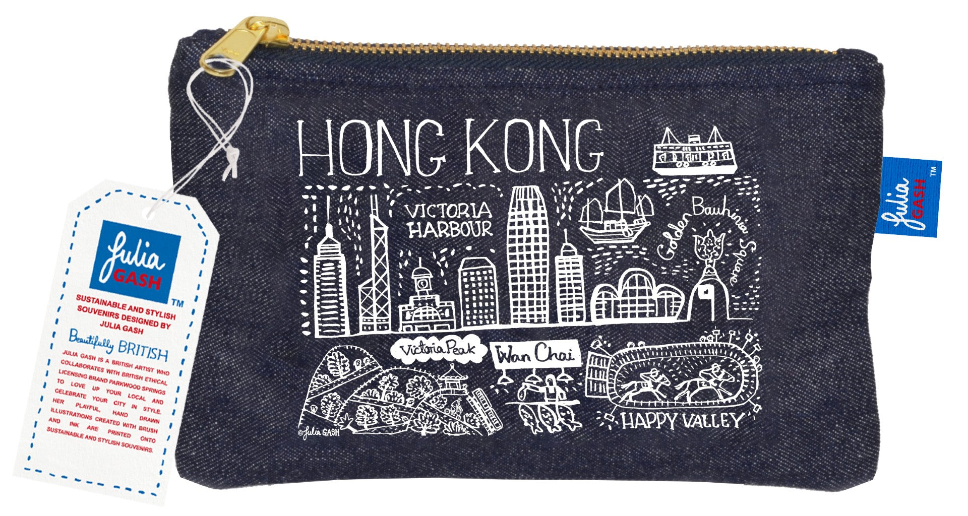 Hk Mini Zip Purse Denim | Bookazine HK