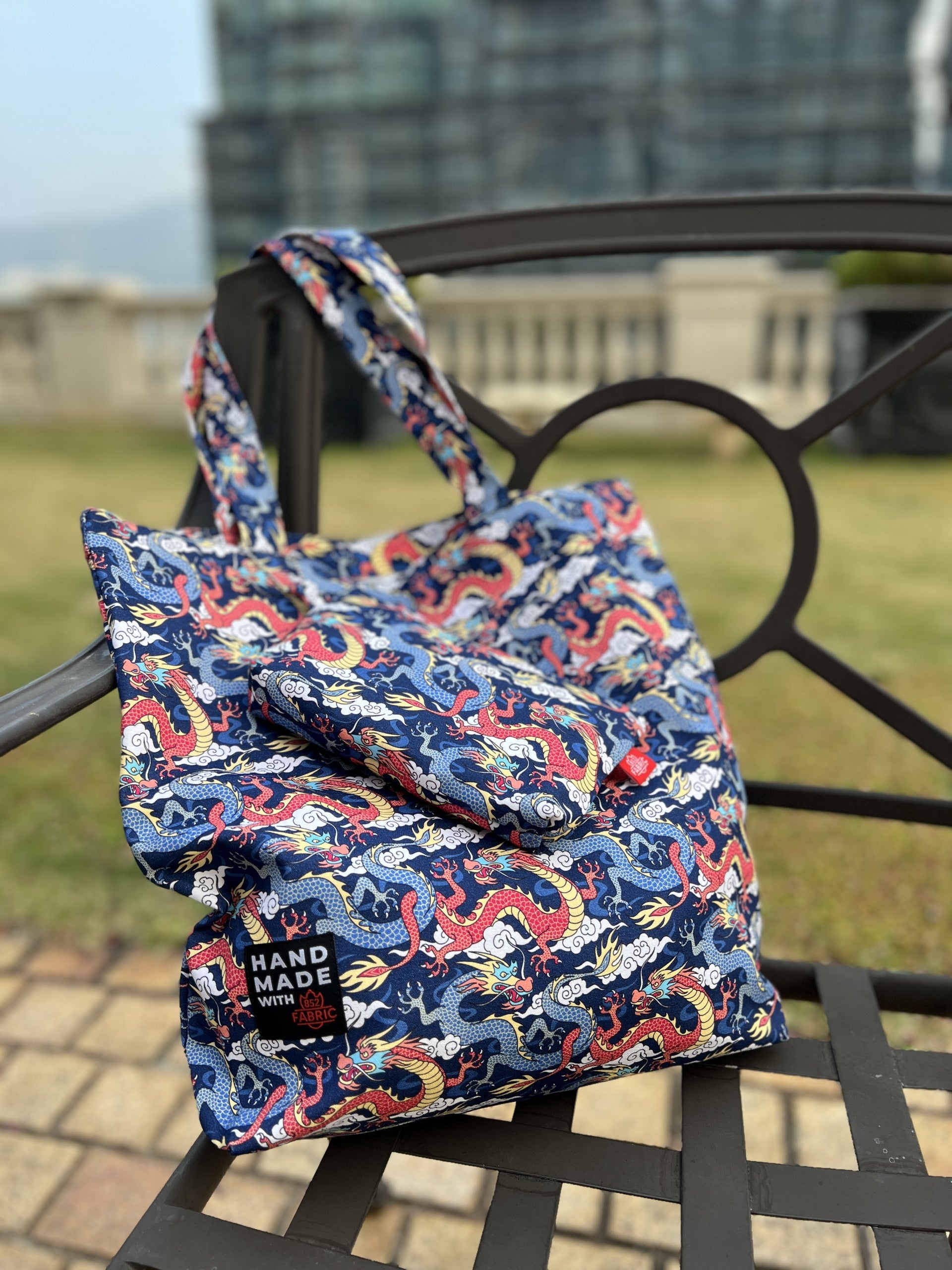 Dragon Navy Canvas Bag With Pouch | Bookazine HK