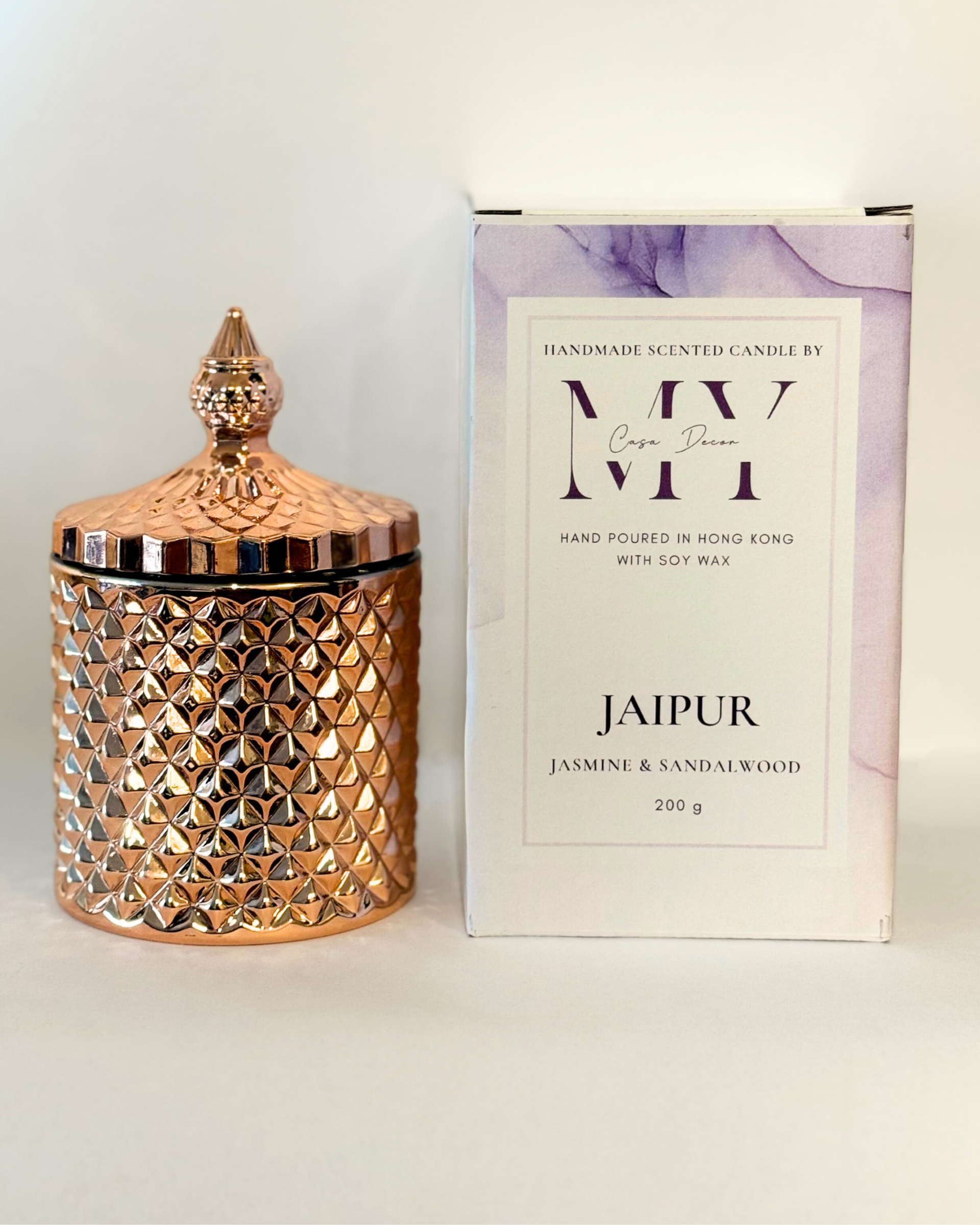 Jaipur Gold Electroplated Crystal Jar Candle | Bookazine HK