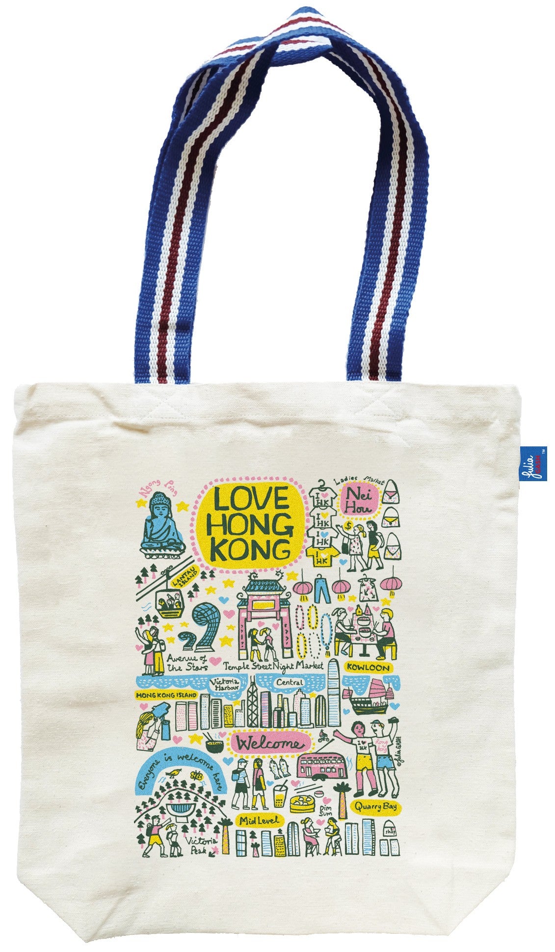 Love HK Medium Tote Bag Natural | Bookazine HK