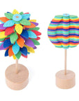 Wooden Spin Lollipop Tree - Leaf Shaped