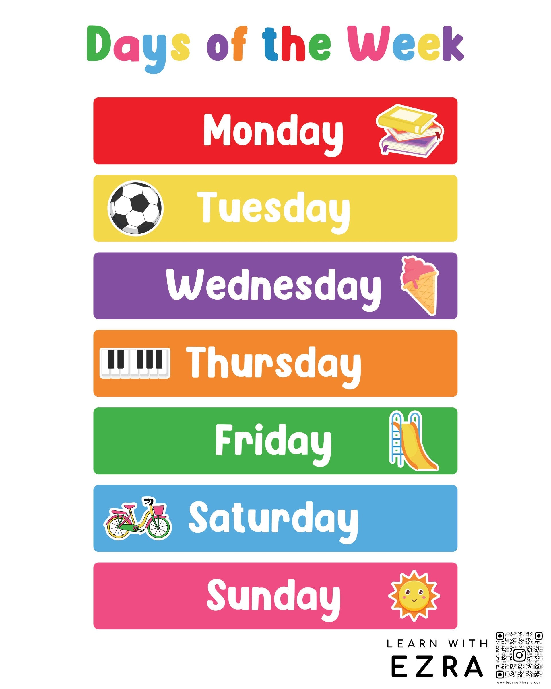 Days Of The Week Wall Chart | Bookazine HK