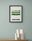 Green On Off White Tram Print 40X30cm With Frame | Bookazine HK