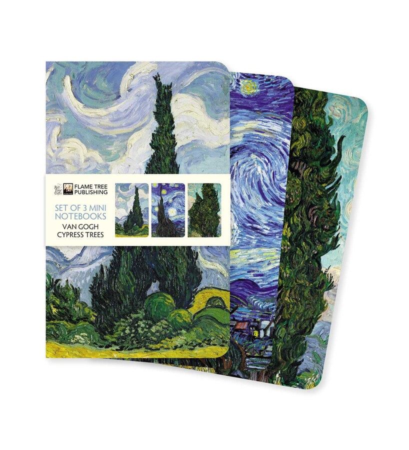 Vincent Van Gogh Cypresses Set of 3 Mini A6 Notebooks | Bookazine HK