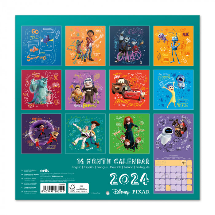 Pixar Movies 2025 Wall Calendar Bookazine HK
