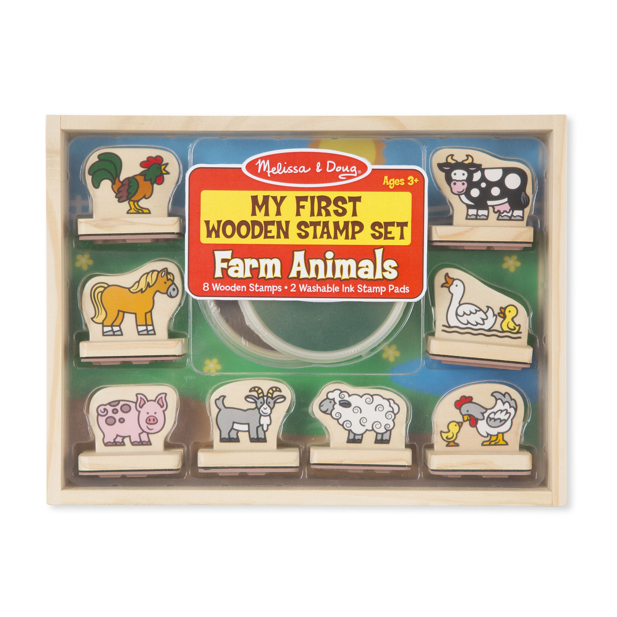 My First Wooden Stamp Set - Farm Animals - Bookazine