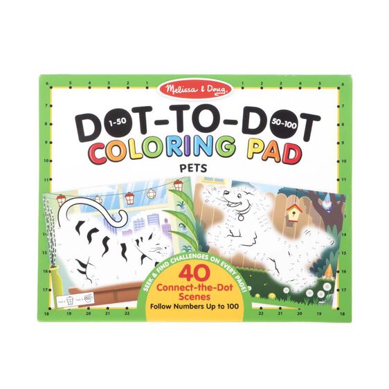 123 Dot-to-Dot Coloring Pad - Pets