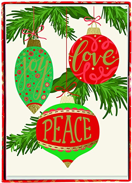 Christmas Card Pack Joy Love Peace 15Ct