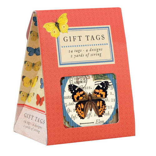 Natural History Butterflies Gift Tags
