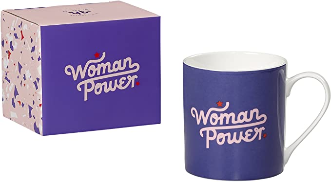 Yes Studio Woman Power Inspirational Quote Ceramic Coffee Mug, 13 fl. oz, Purple